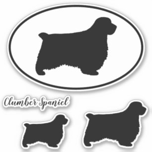 Clumber Spaniel Hund Silhouetten Vinyl Sticker Set