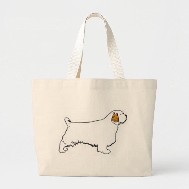 clumber Spaniel Jumbo Stoffbeutel (Vorne)