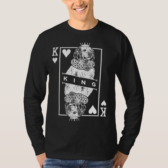 Clumber Spaniel King Of Hearts  Dog  Pop T-Shirt (Vorderseite)