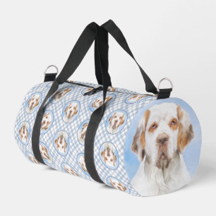 Clumber Spaniel Malerei Süße Original Haustier Hun Duffle Bag