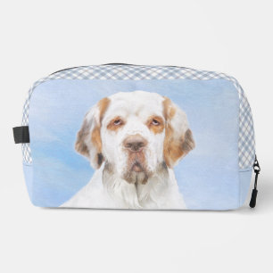 Clumber Spaniel Malerei Süße Original Haustier Hun Waschbeutel