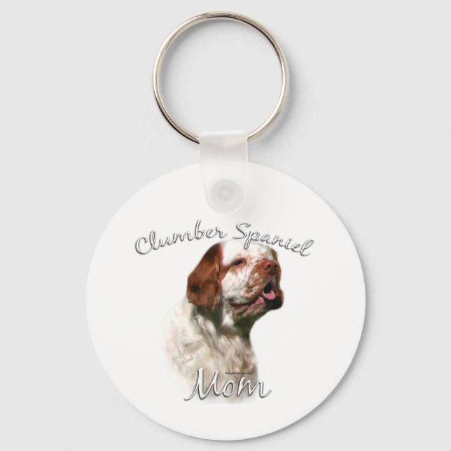 Clumber Spaniel Mama 2 Schlüsselanhänger (Vorderseite)