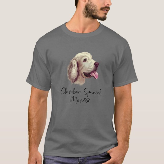 Clumber Spaniel Mama Niedlich Welppy Dog Eigentüme T-Shirt (Vorderseite)