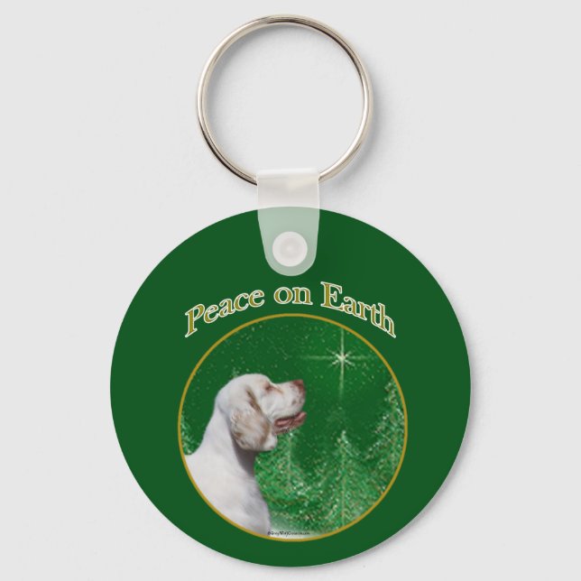 Clumber Spaniel Peace Schlüsselanhänger (Vorderseite)