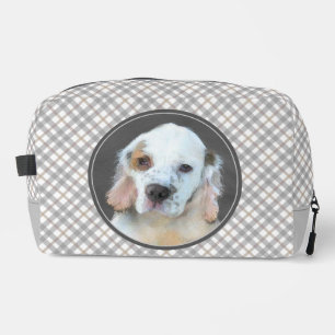 Clumber Spaniel Puppy Painting Original Dog Art Waschbeutel