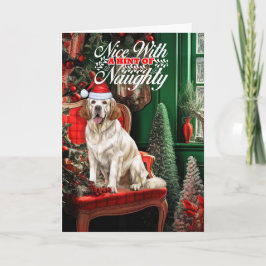 Clumber Spaniel Santa Christmas Dog Naughty Nice Feiertagskarte
