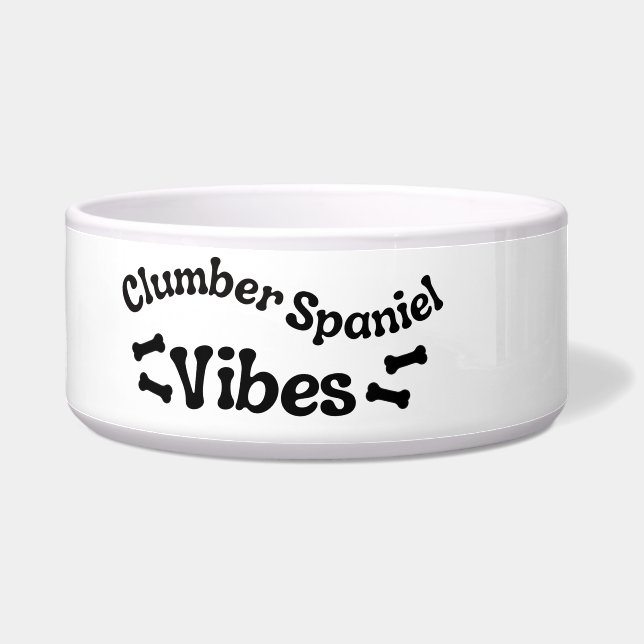 Clumber Spaniel Vibes Keramik Dog Bowl Napf (Links)
