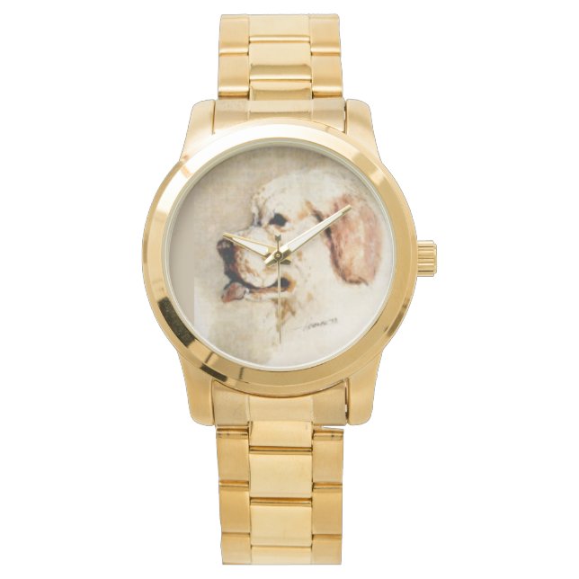Clumber Spaniel Watch by Hevener Armbanduhr (Vorderseite)