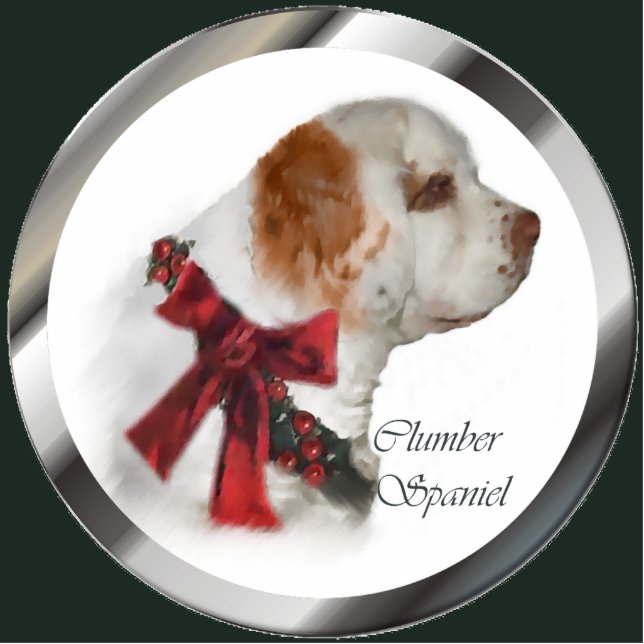 Clumber Spaniel Weihnachtsgeschenke Ornament Fotoskulptur Ornament (Vorne)