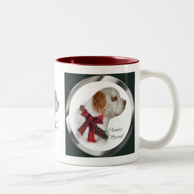 Clumber Spaniel Weihnachtsgeschenke Zweifarbige Tasse (Rechts)