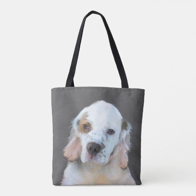 Clumber Spanischmalerei - Niedliche Original Dog A (Rückseite)