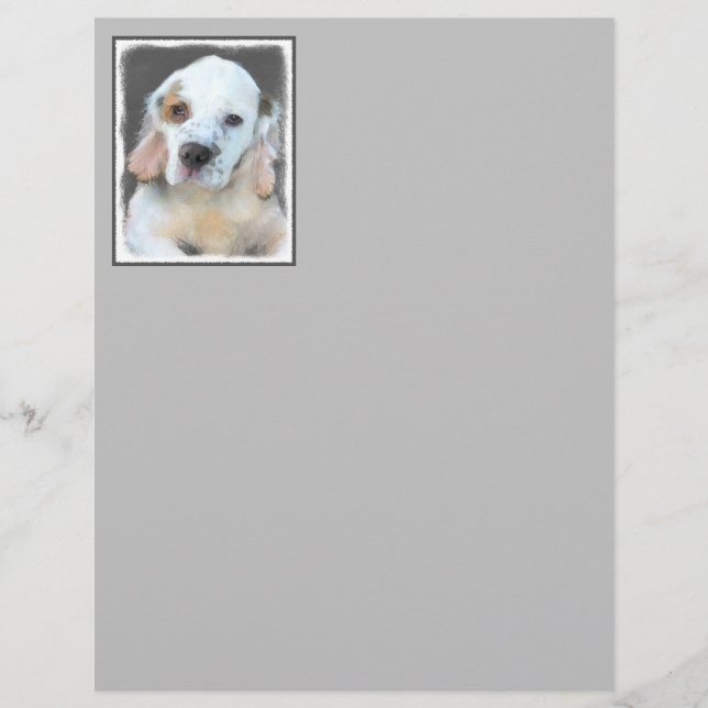 Clumber Spanischmalerei - Niedliche Original Dog A (Vorderseite)