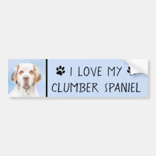 Clumber Spanischmalerei - Niedliche Original Dog A Autoaufkleber
