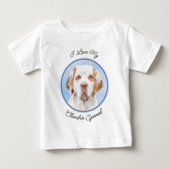 Clumber Spanischmalerei - Niedliche Original Dog A Baby T-shirt (Vorderseite)