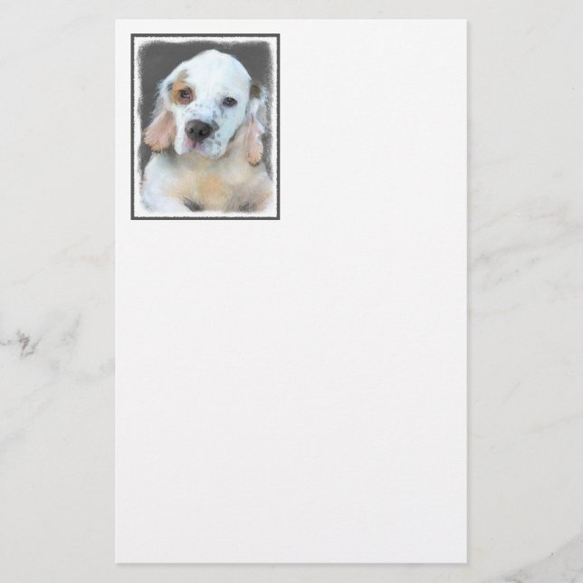 Clumber Spanischmalerei - Niedliche Original Dog A Briefpapier (Vorderseite)