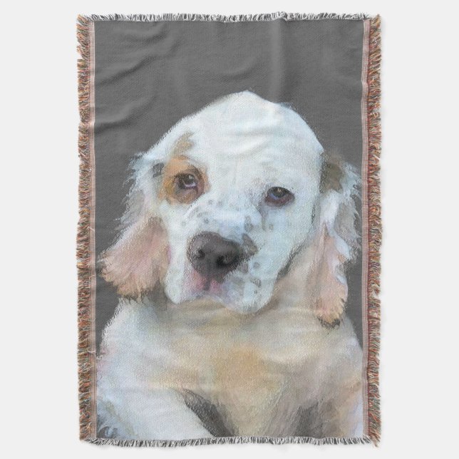 Clumber Spanischmalerei - Niedliche Original Dog A Decke (Vorderseite Vertikal)