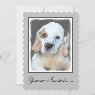 Clumber Spanischmalerei - Niedliche Original Dog A Einladung