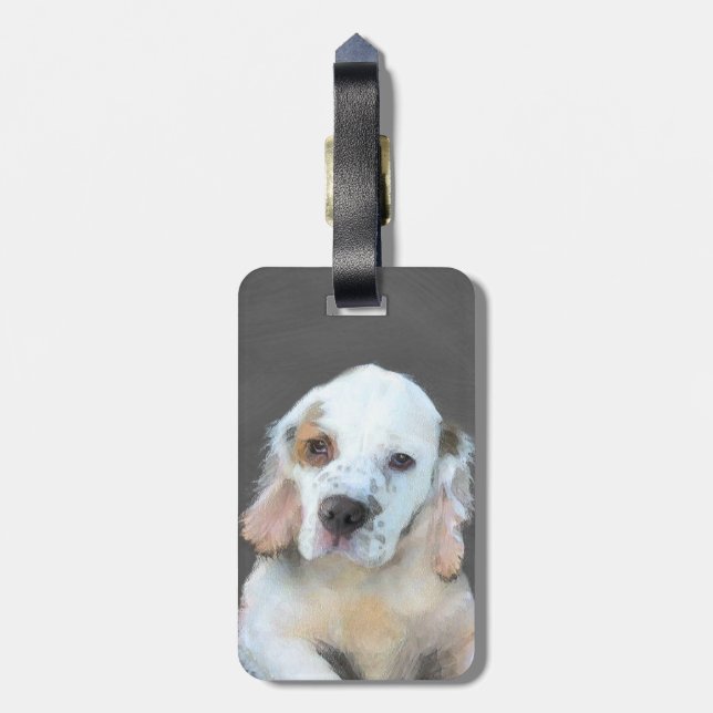 Clumber Spanischmalerei - Niedliche Original Dog A Gepäckanhänger (Rückseite vertikal)