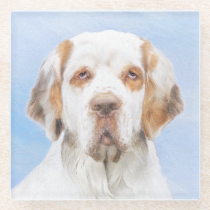 Clumber Spanischmalerei - Niedliche Original Dog A Glasuntersetzer