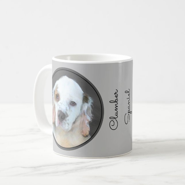 Clumber Spanischmalerei - Niedliche Original Dog A Kaffeetasse (Vorderseite Links)