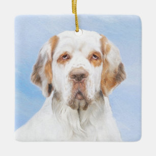 Clumber Spanischmalerei - Niedliche Original Dog A Keramikornament