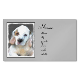 Clumber Spanischmalerei - Niedliche Original Dog A Magnetische Visitenkarte