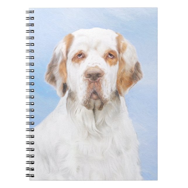 Clumber Spanischmalerei - Niedliche Original Dog A Notizblock (Vorderseite)