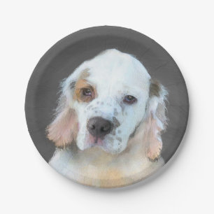 Clumber Spanischmalerei - Niedliche Original Dog A Pappteller