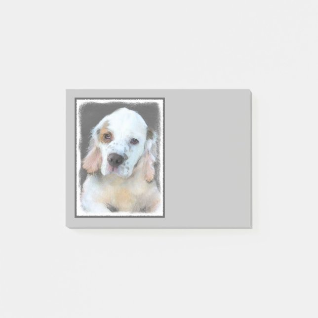 Clumber Spanischmalerei - Niedliche Original Dog A Post-it Klebezettel (Vorderseite)
