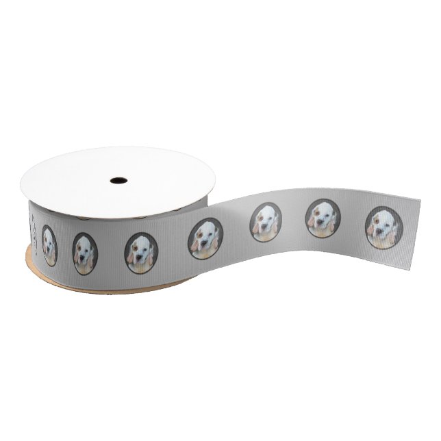 Clumber Spanischmalerei - Niedliche Original Dog A Ripsband (Spule)
