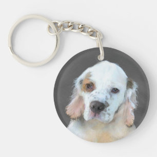 Clumber Spanischmalerei - Niedliche Original Dog A Schlüsselanhänger