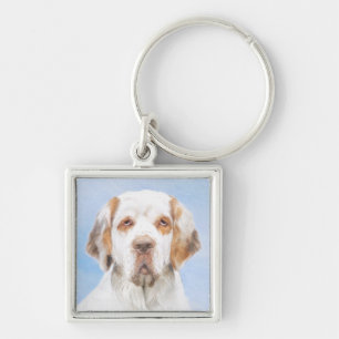 Clumber Spanischmalerei - Niedliche Original Dog A Schlüsselanhänger