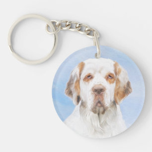 Clumber Spanischmalerei - Niedliche Original Dog A Schlüsselanhänger