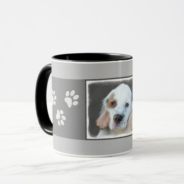 Clumber Spanischmalerei - Niedliche Original Dog A Tasse (Vorderseite Links)