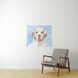 Clumber Spanischmalerei - Niedliche Original Dog A Wandteppich