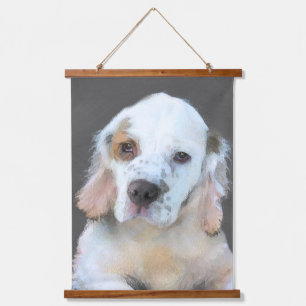 Clumber Spanischmalerei - Niedliche Original Dog A Wandteppich Mit Holzrahmen