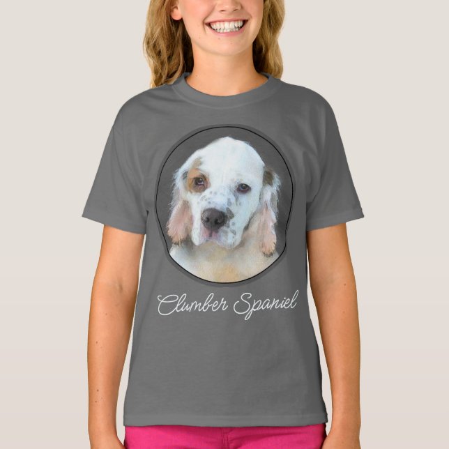 Clumber Spanischmalerei - Niedliche Original Hunde T-Shirt (Vorderseite)