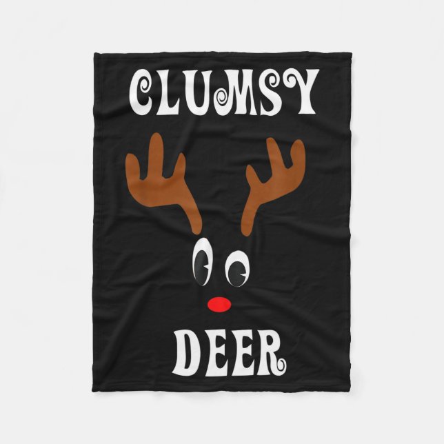 Clumsy Christmas Reindeer Angler Hunt Deer Elk  Fleecedecke (Vorderseite)