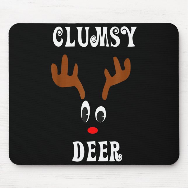 Clumsy Christmas Reindeer Angler Hunt Deer Elk  Mousepad (Vorne)