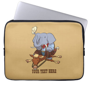 Clumsy Cowboy Elephant Funny Horse Rider Cartoon Laptopschutzhülle