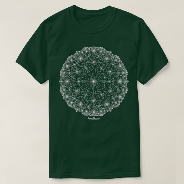 Cluster-Blüten-Weiß-Design T-Shirt (Design vorne)