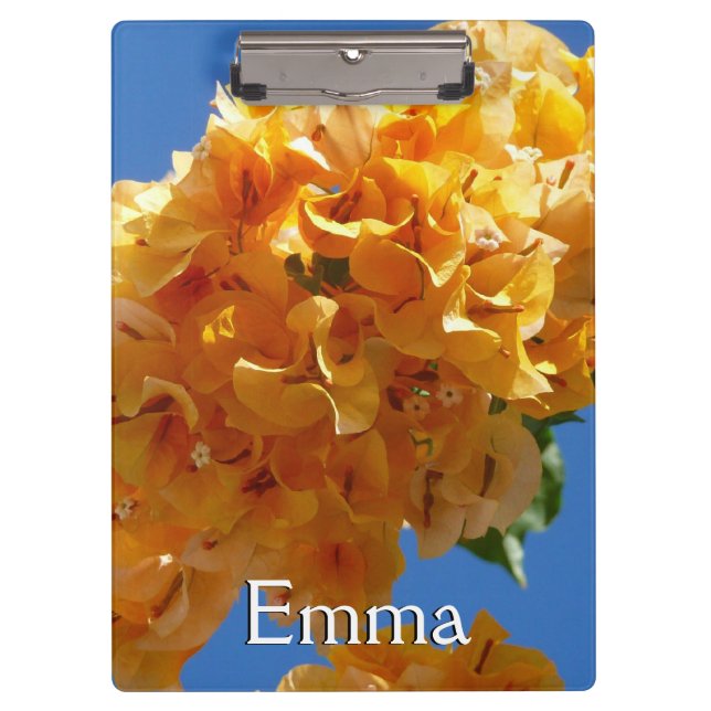 Cluster Golden Bougainvillea Floral Klemmbrett (Vorderseite)