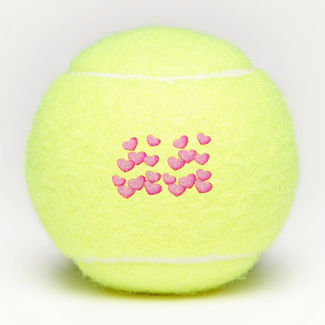 Cluster Hübscher, lebendiger Herzklopfen in rosa Tennisbälle (Vorderseite)