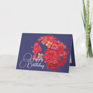 Cluster kleiner roter Blume, Navy Background Karte