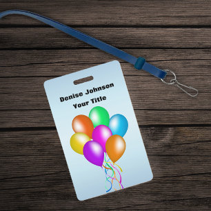 Cluster von farbenfrohen Balloons Matching Ribbon Ausweis
