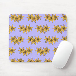 Cluster von gelben Cartoon-Lilien Mousepad