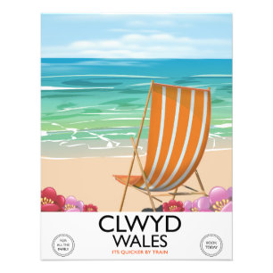 Clwyd Wales Seaside-Reiseplakat Fotodruck