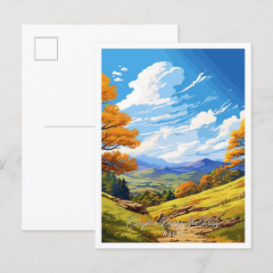 Clwydian Range Dee Valley Wales Vintage-Reise Postkarte
