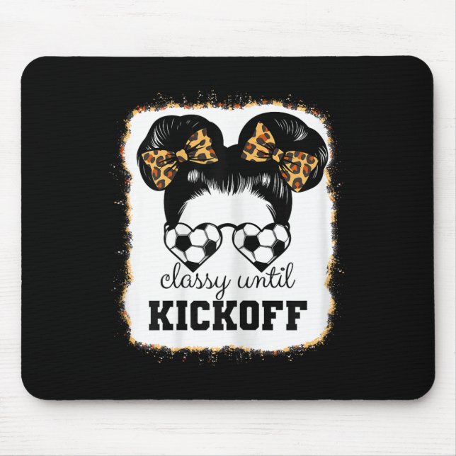 Cly Bis Anpfiff Gebleicht Leopard Lustig Fußball G Mousepad (Vorne)