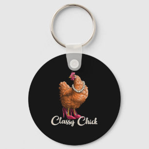 Cly Chick Shirt Funny Chicken Girl Hen Lover Farm Schlüsselanhänger